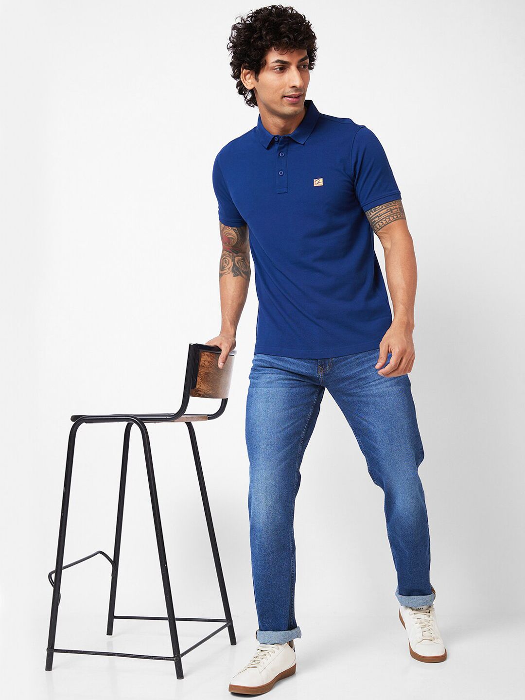 SPYKAR Men Relaxed Fit Clean Look Whiskers Cotton Jeans