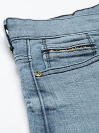 The Indian Garage Co Men Blue Washed Slim Fit Denim Shorts