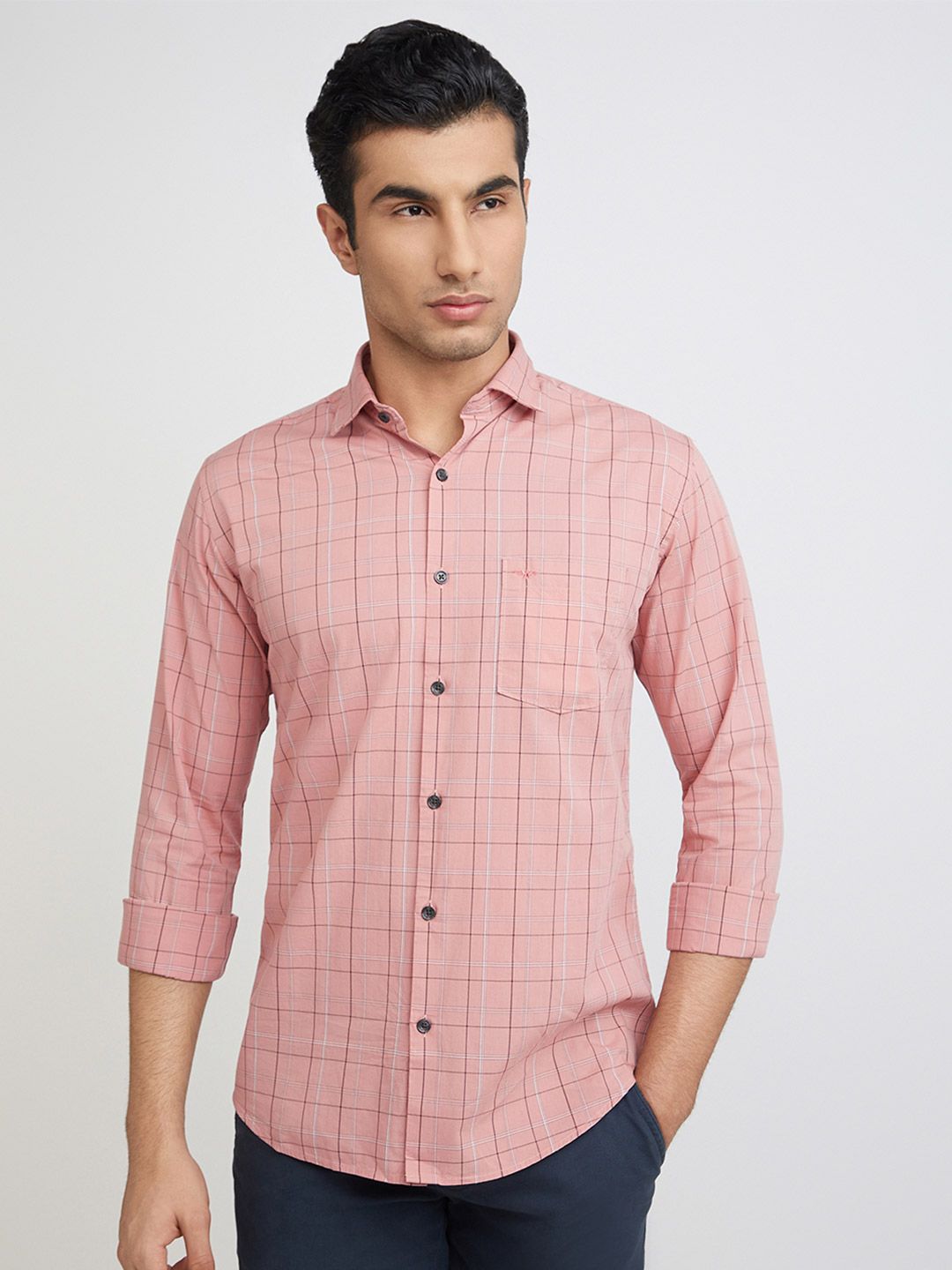 Park Avenue Men Slim Fit Tartan Checks Opaque Pure Cotton Casual Shirt