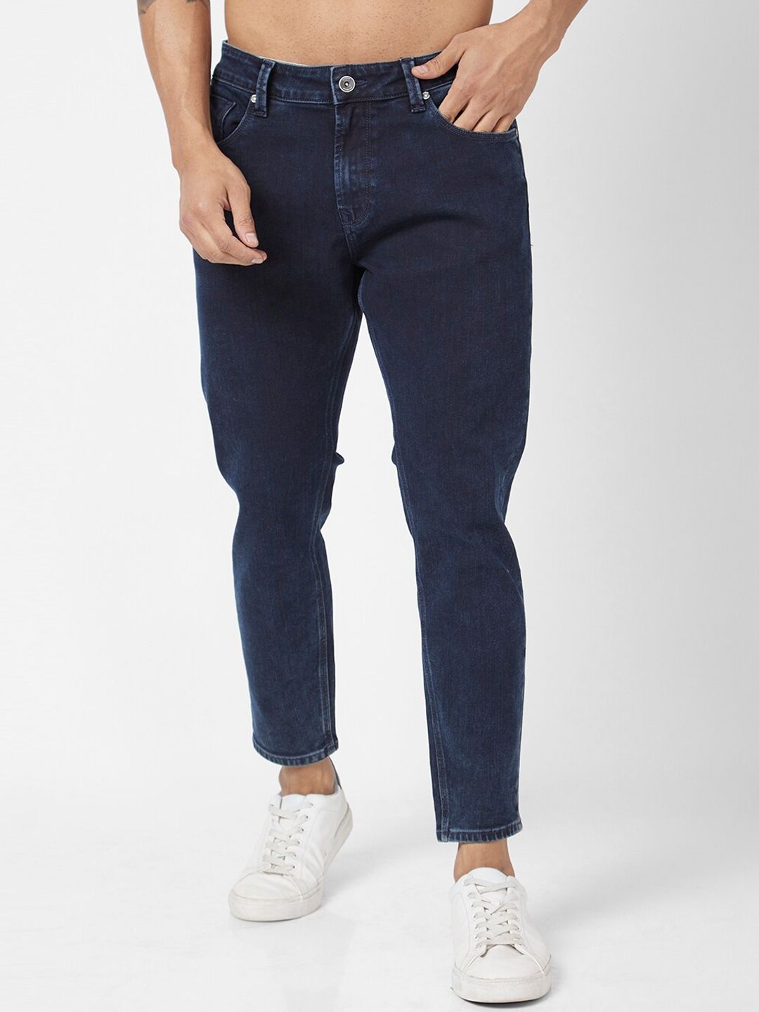 SPYKAR Men Kano Slim Fit Length Clean Look Cotton Stretchable Mid Rise Jeans
