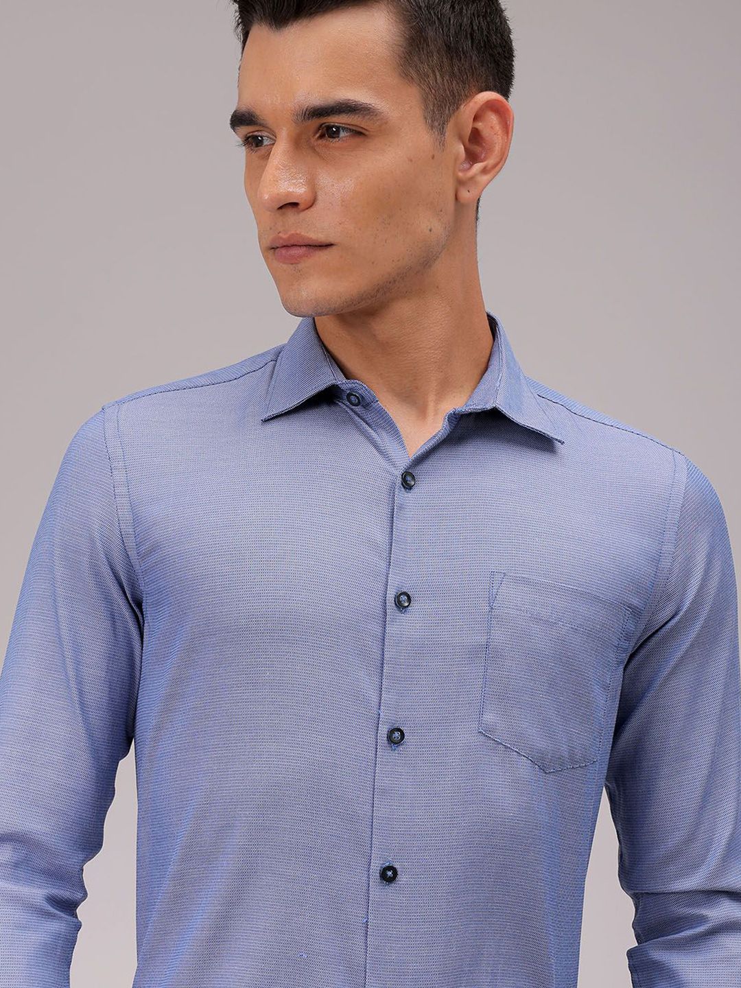 The Indian Garage Co. X Luxe Men Cutaway Collar Solid Slim Fit Formal Shirt