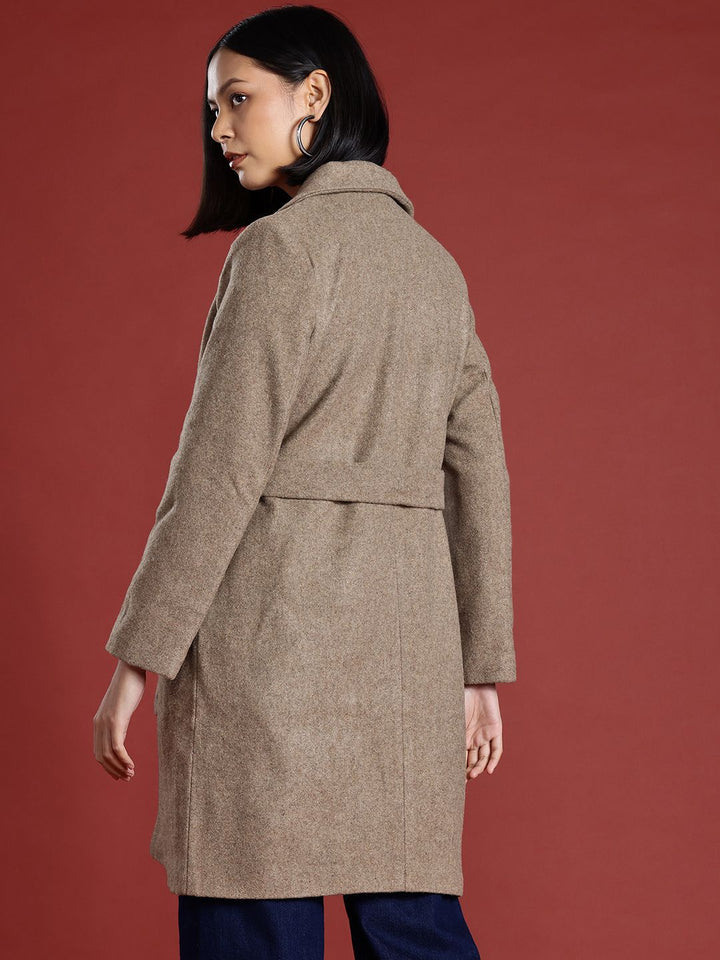 all about you Regular Fit Overcoat with Waist Tie Up