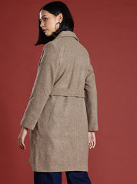 all about you Regular Fit Overcoat with Waist Tie Up