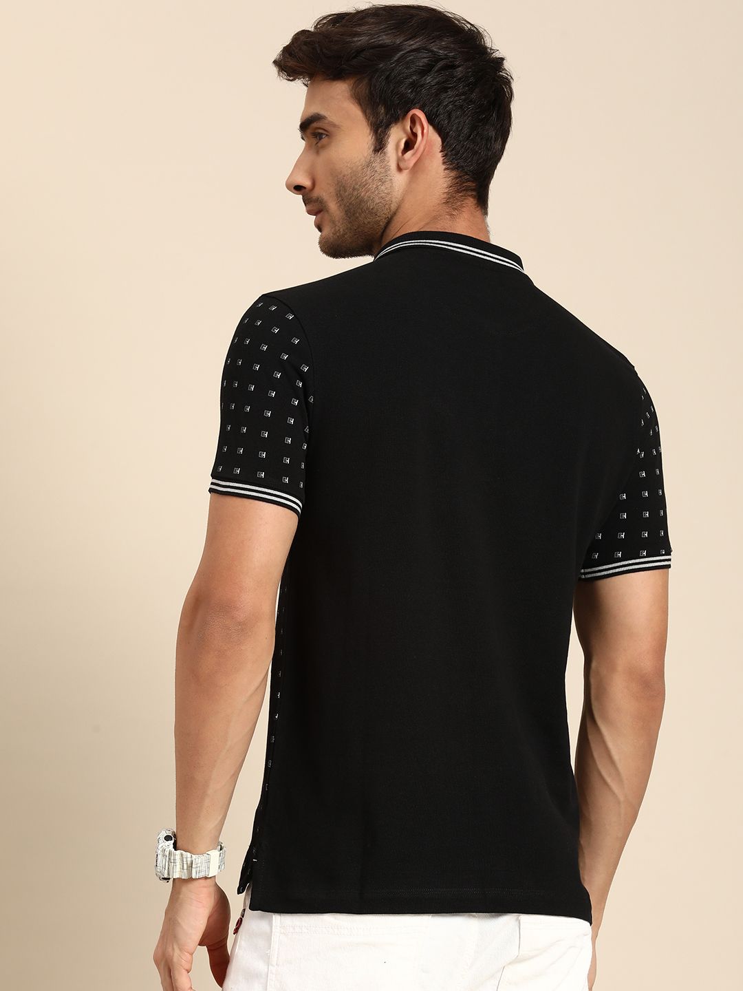 Being Human Pure Cotton Brand Logo Printed Polo Collar Casual T-shirt