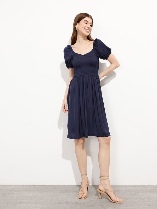 DressBerry Smock & Sway Classy Casual Fit and Flare Dress