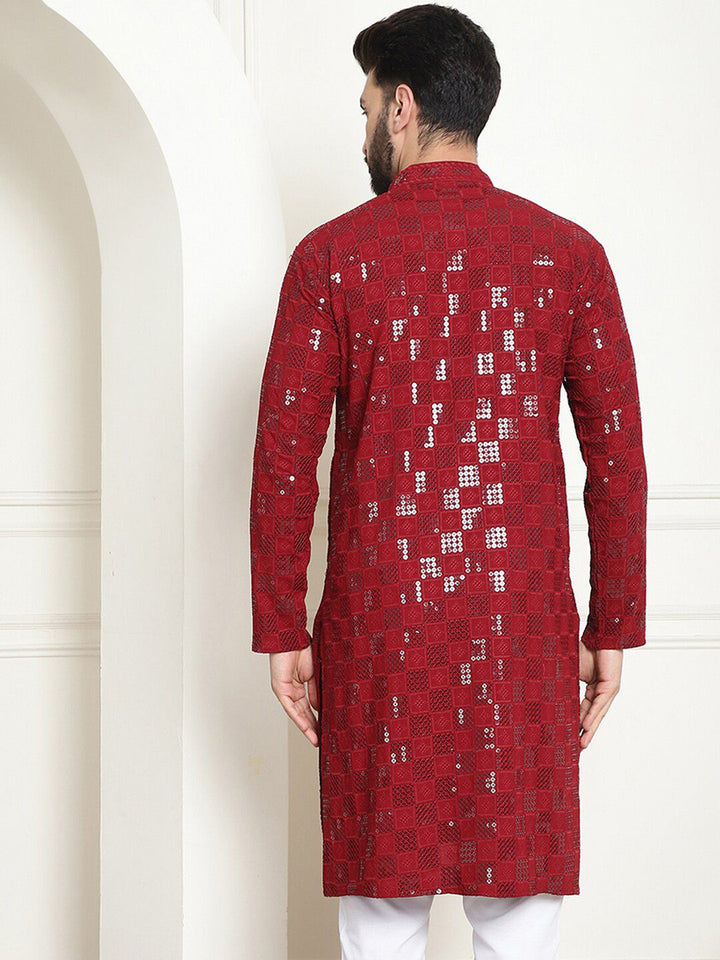 SOJANYA Kurta Kapas Tulen Sulam Geometrik Labuci
