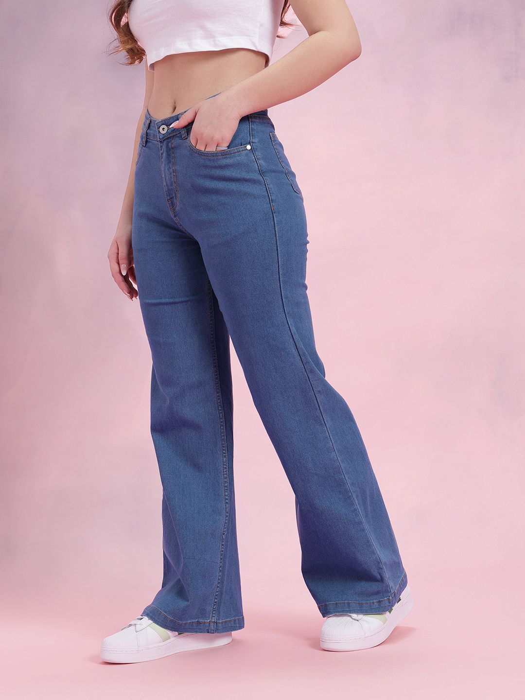 DressBerry Women Mid-Rise Wide Leg Jeans