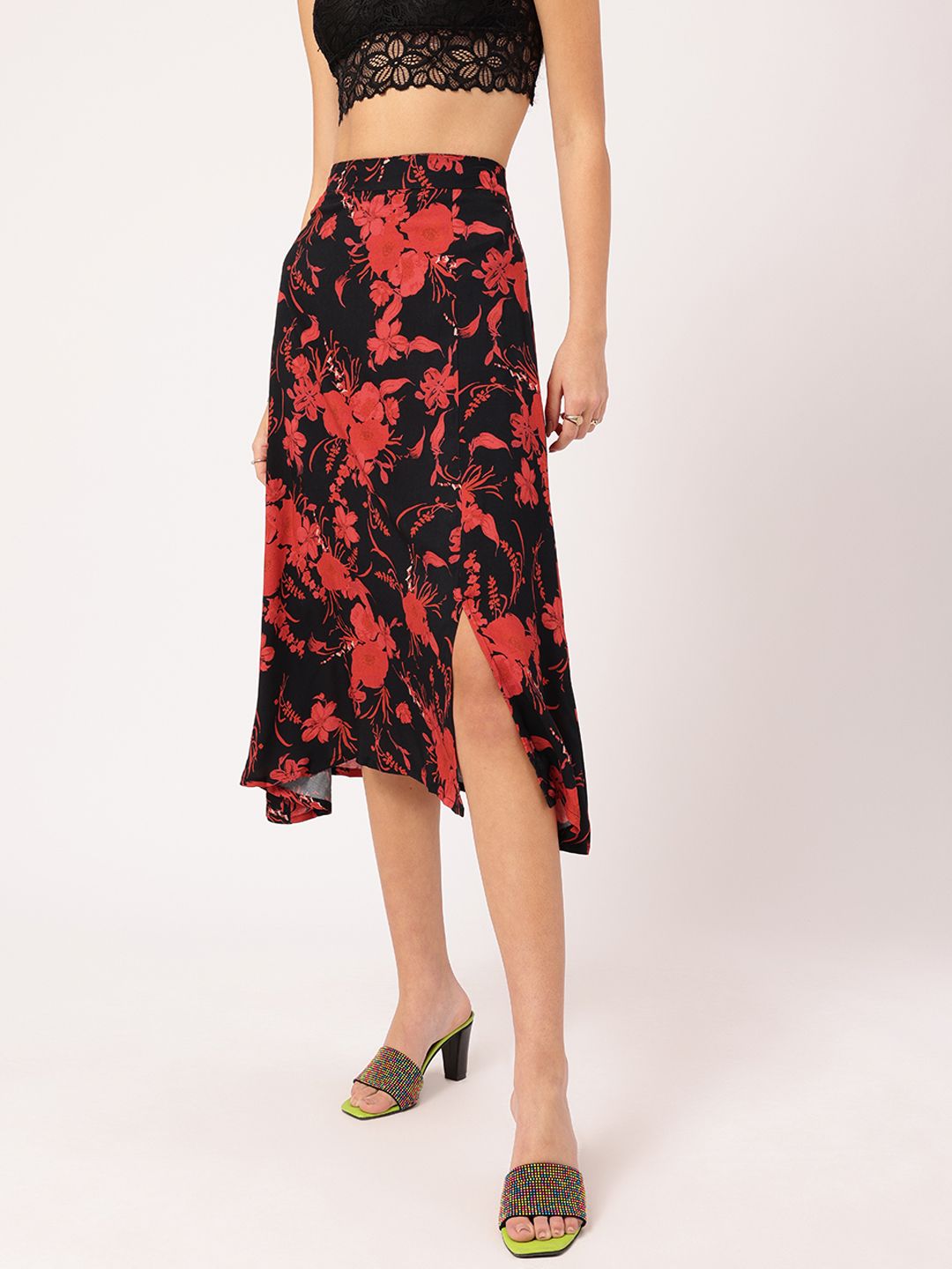 DressBerry Floral Fantasy A-Line Skirt