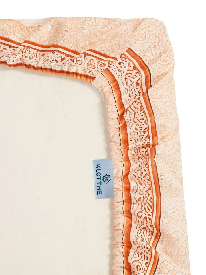 KLOTTHE Peach-Coloured Floral 400 TC King Bedsheet with 2 Pillow Covers