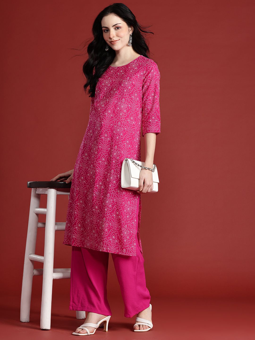 Anouk Women Bandhani Printed Pure Cotton Kurta