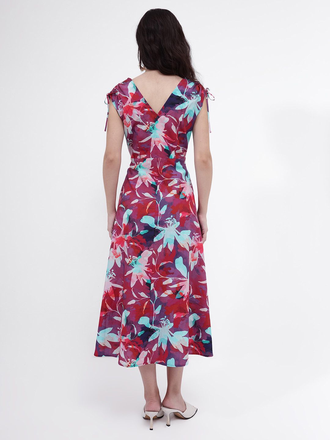 Pakaian Midi Fit & Flare Cetak Bunga RAREISM