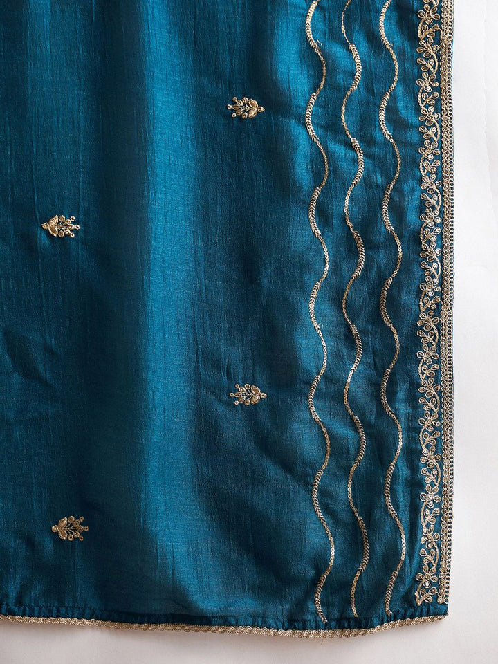 Indo Era Women Ethnic Motifs Embroidered Regular Kurta with Trousers & With Dupatta