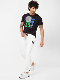 SPYKAR Men Printed Detail Mid Rise Cotton Joggers
