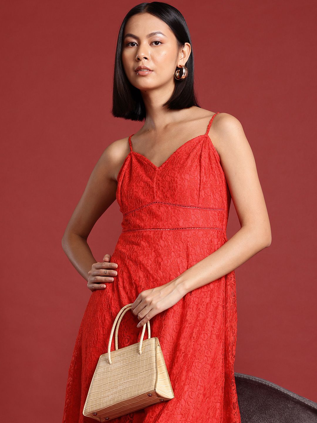 all about you Lace A-Line Midi Dress
