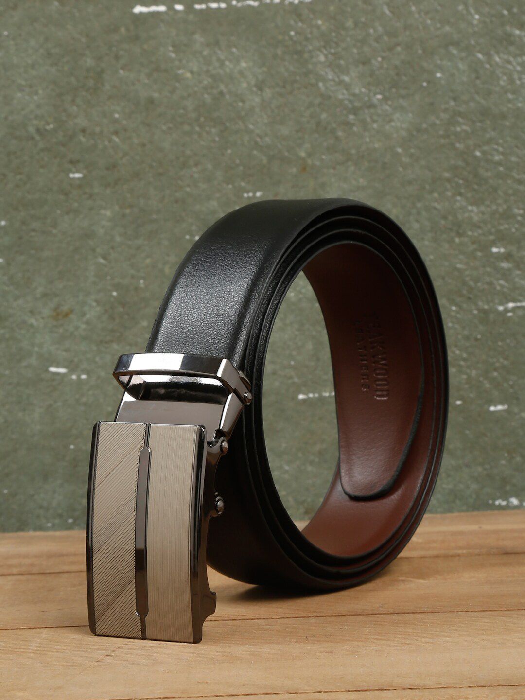 Teakwood Leathers Men Leather Reversible Formal Belt
