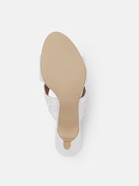House of Pataudi Embellished Kitten Heeled Sandals