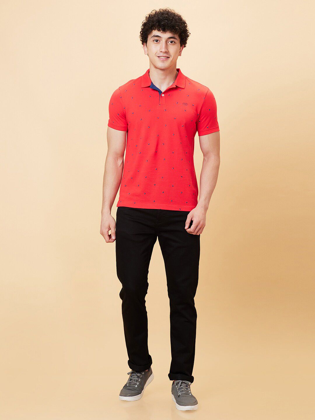 Being Human Geometric Printed Polo Collar T-shirt