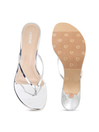 Mochi Silver-Toned Kitten Heels