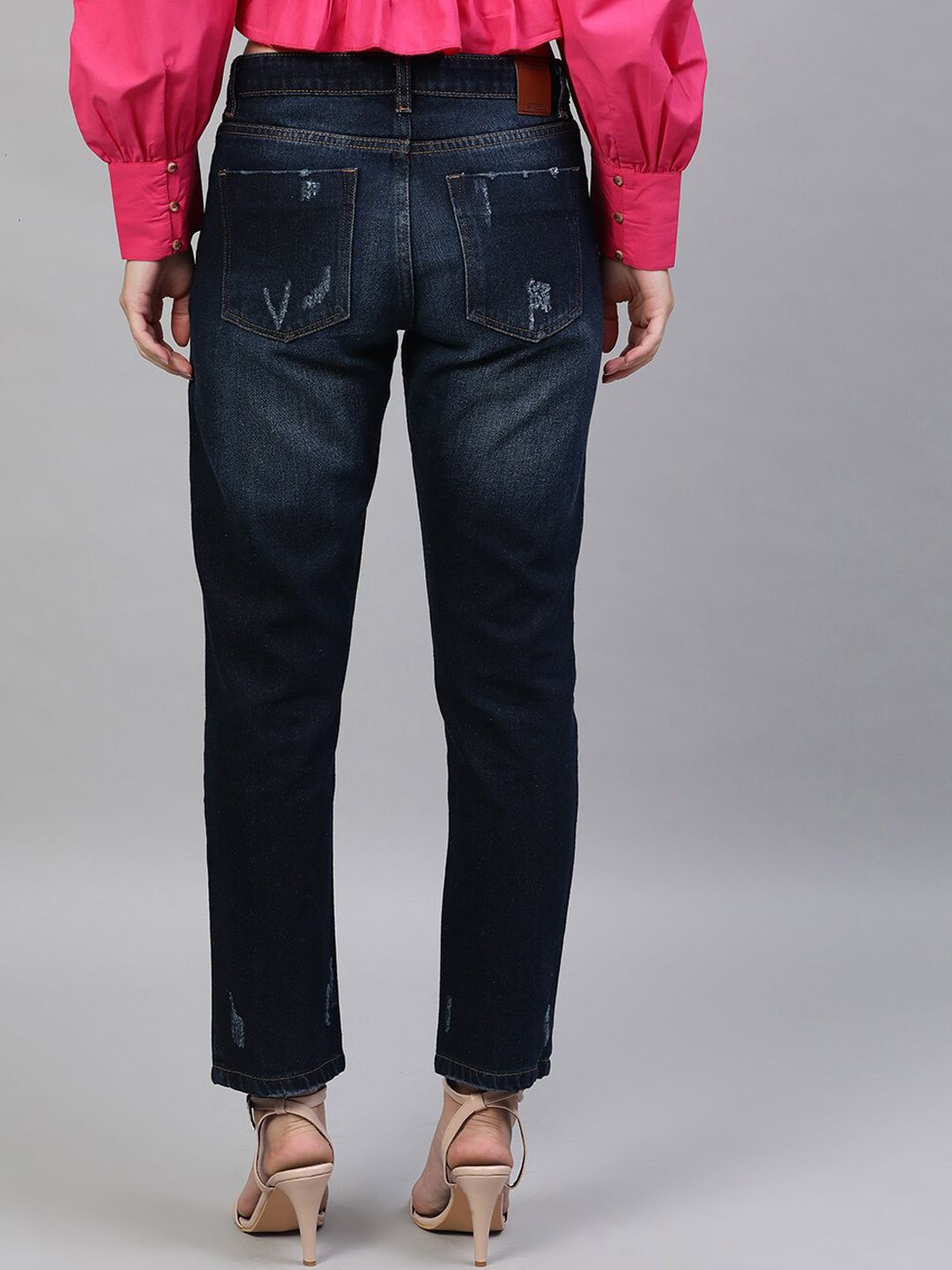 STREET 9 Women Blue Relaxed Fit Mid-Rise Mildly Distressed Jeans