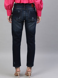 STREET 9 Women Blue Relaxed Fit Mid-Rise Mildly Distressed Jeans