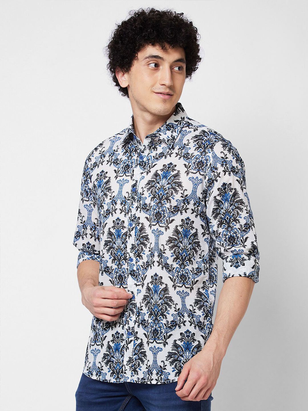 SPYKAR Floral Printed Pure Cotton Casual Shirt