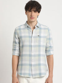 THE BEAR HOUSE Men's Checked Slim Fit Casual Shit