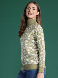 DressBerry Turtleneck Floral Pullover