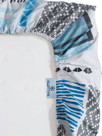 KLOTTHE Blue Geometric Printed Pure Cotton Dipasang Cadar & Sarung Bantal Double King