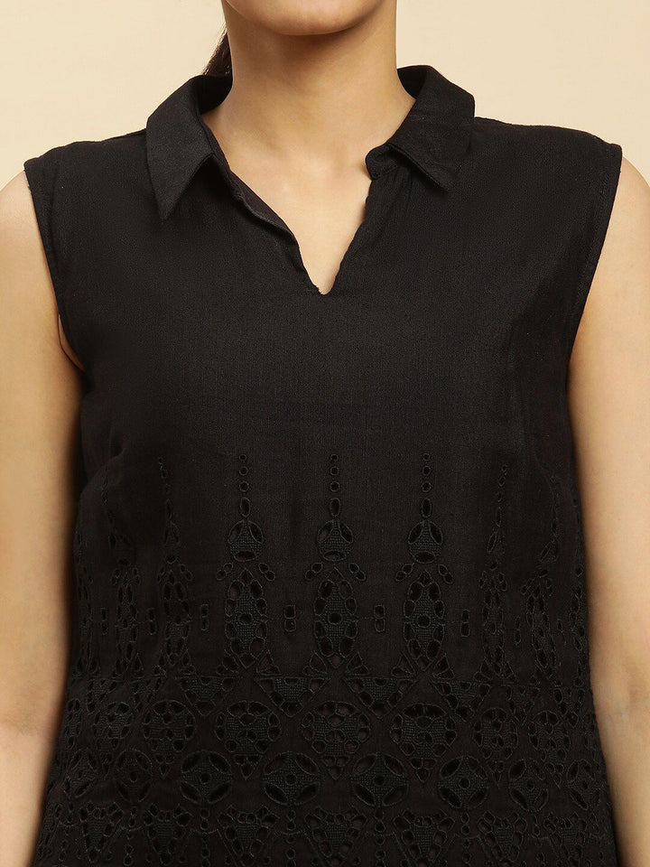 W Women Self Designed Top & Palazzo