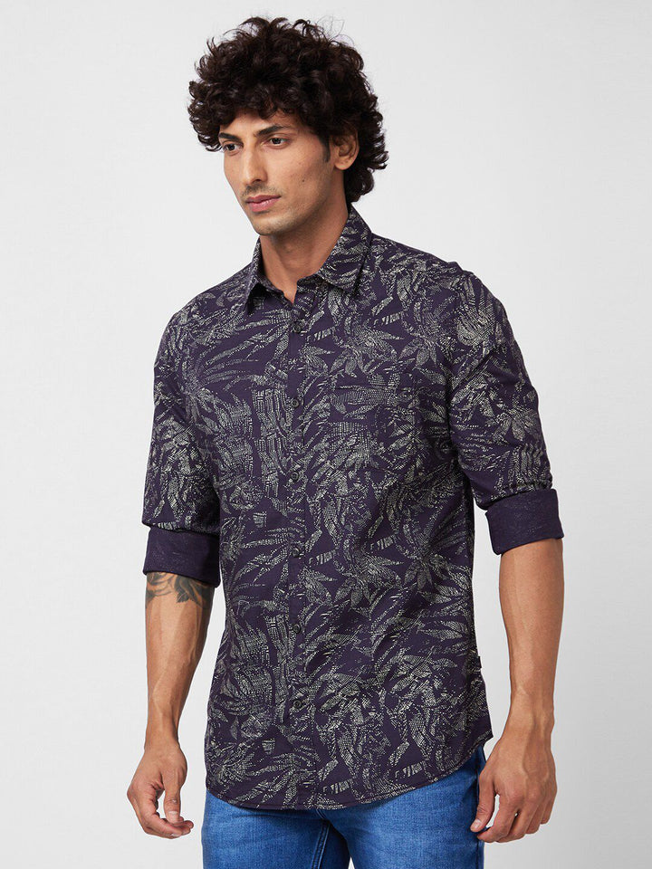 SPYKAR Slim Fit Abstract Printed Casual Shirt
