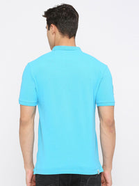 Being Human Men Blue Polo Collar Pockets T-shirt