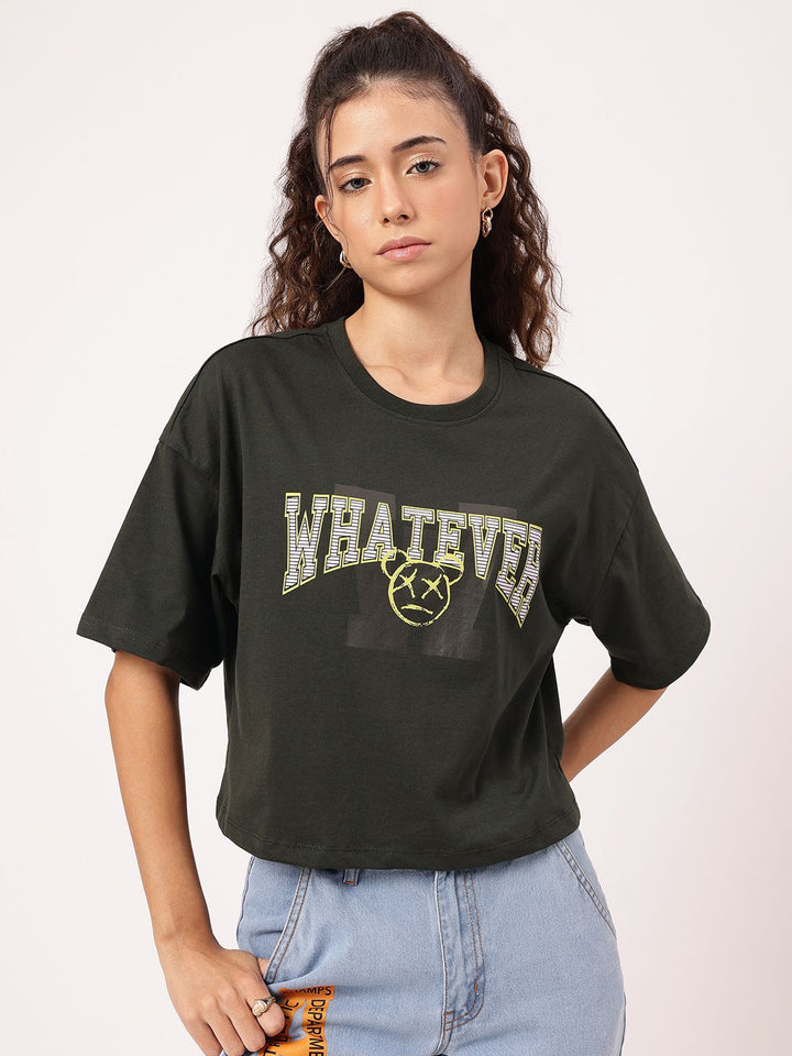 DressBerry Typo Treat Drop-Shoulder Boxy T-shirt