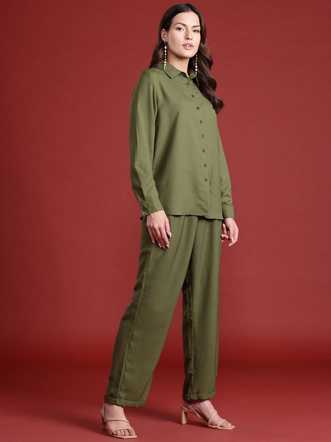 all about you Women Shirt Collar Co-Ords
