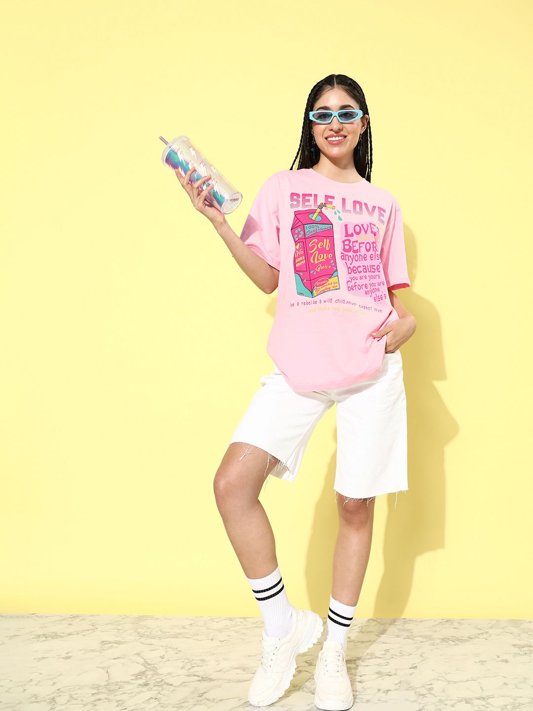 DILLINGER Printed Oversized Pure Cotton Longline T-shirt