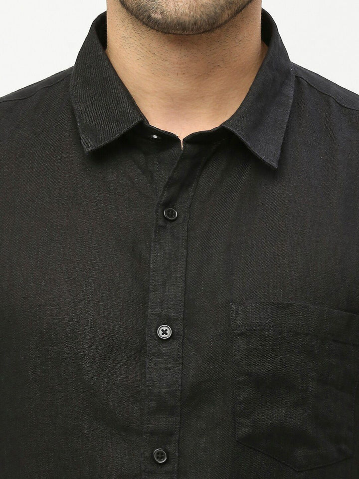 SPYKAR Spread Collar Linen Casual Shirt
