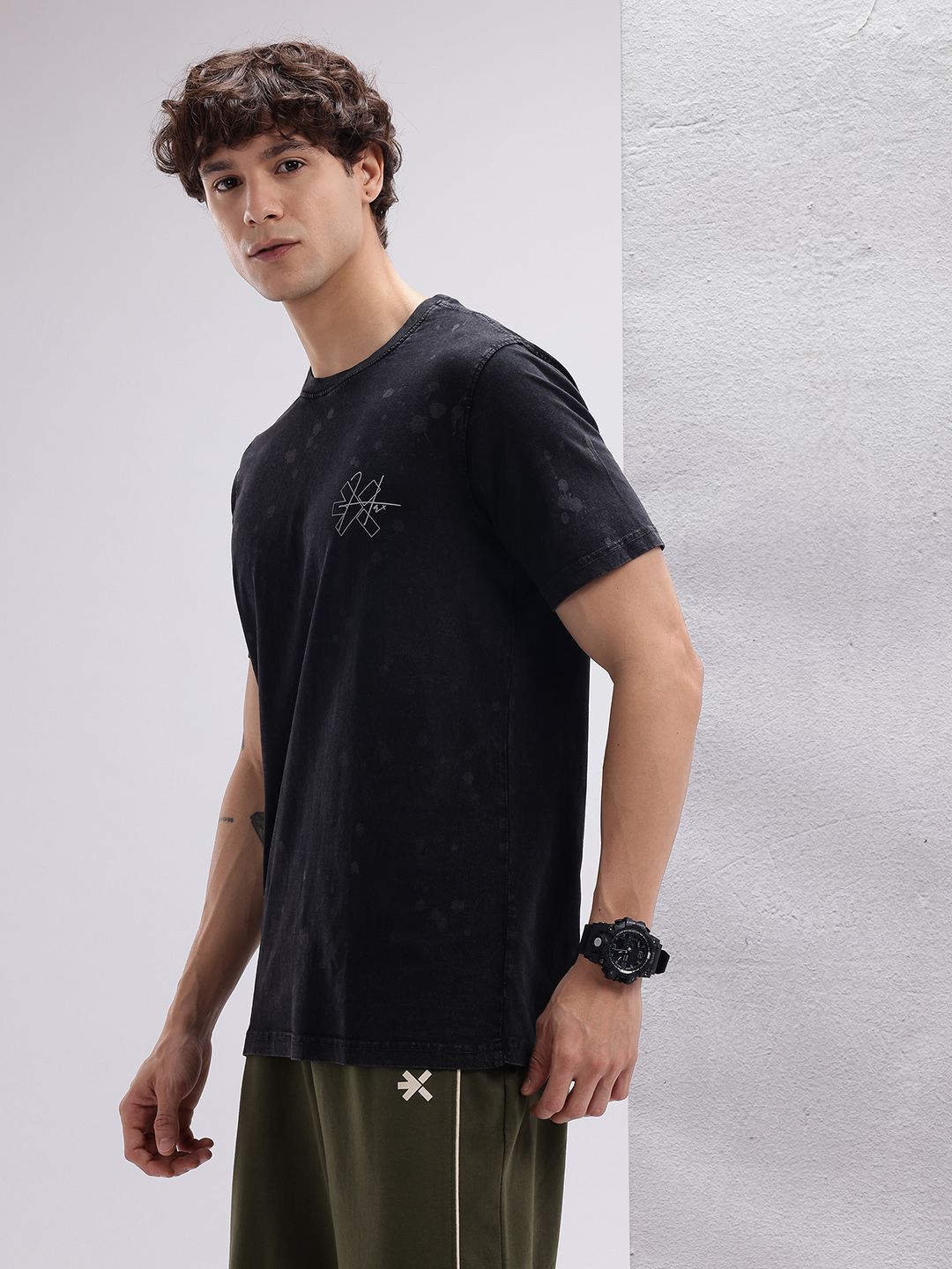 HRX by Hrithik Roshan Men Tie & Dye Pure Cotton T-shirt
