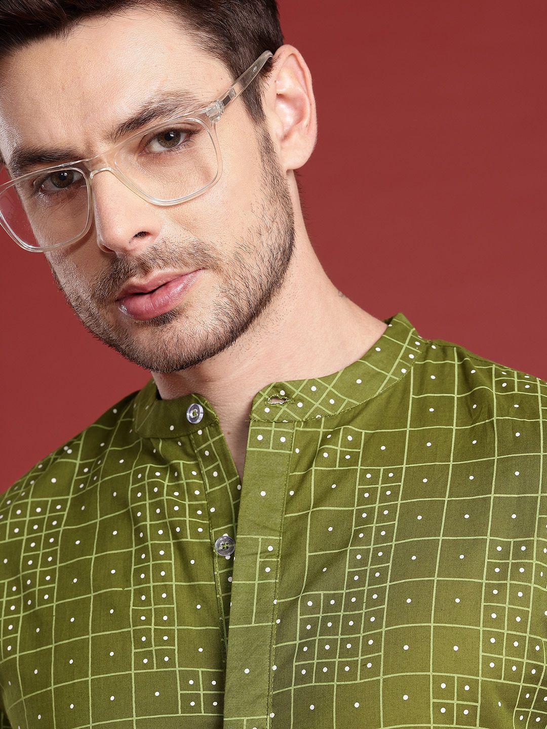 Anouk Checked Pure Cotton Kurta