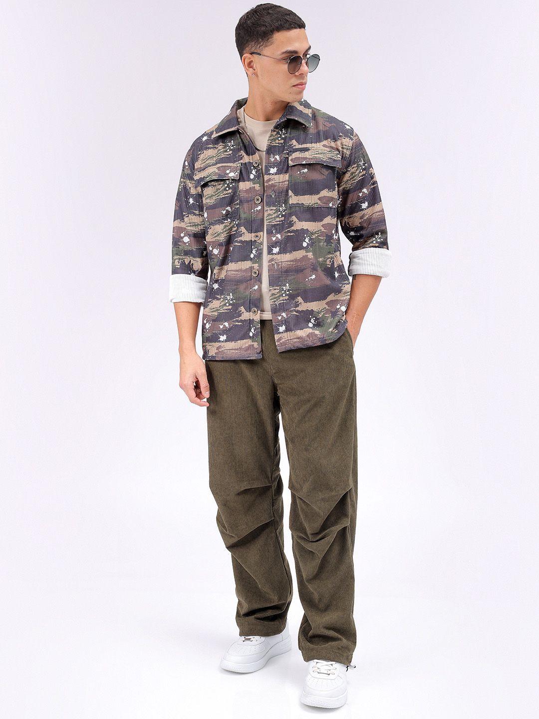 The Indian Garage Co Men Cutaway Collar Abstract Printed Casual Shirt