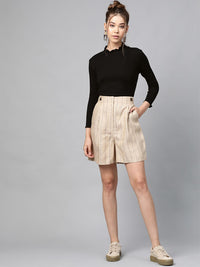 SASSAFRAS Black High Neck Cropped Top