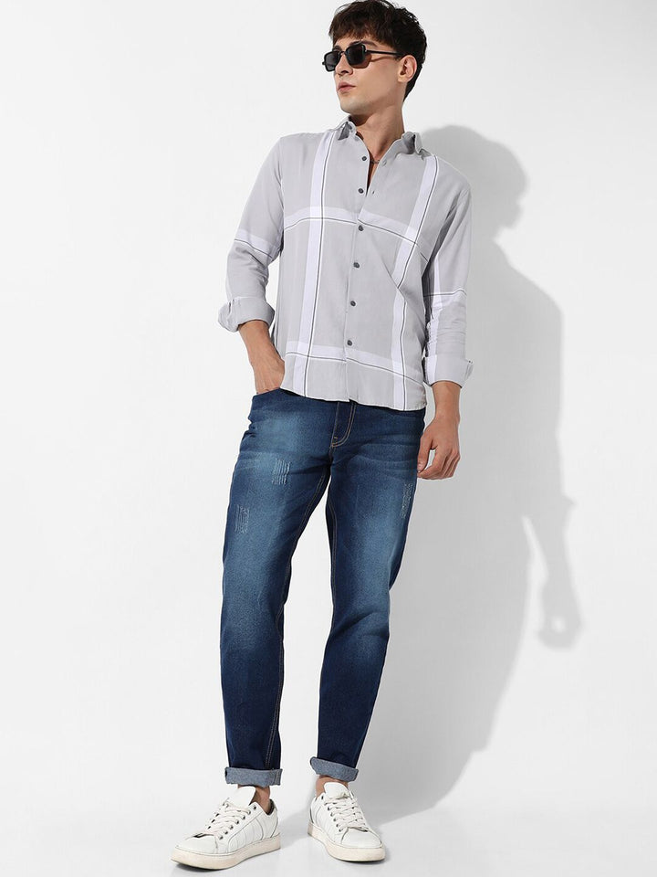 Campus Sutra Classic Striped Cotton Casual Shirt