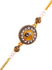 Voylla Studded Yellow Thread Mens Rakhi untuk abang