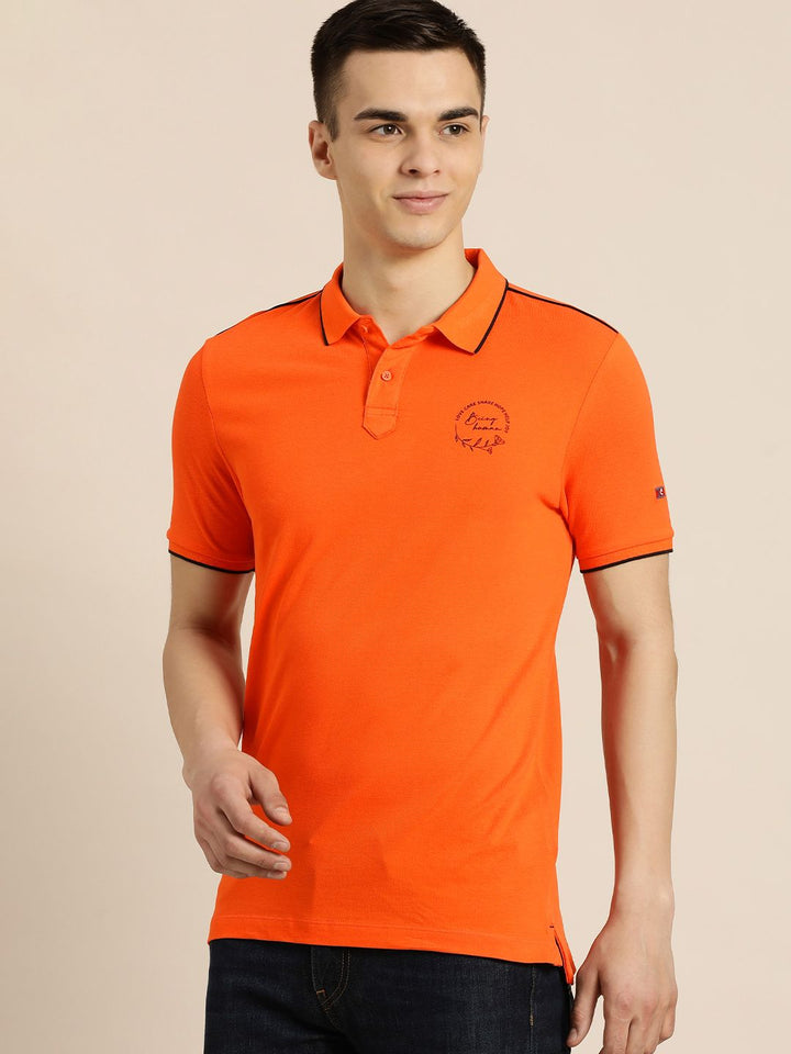 Menjadi T-Shirt Kapas Polo Lelaki Manusia Merah Polo Tulen