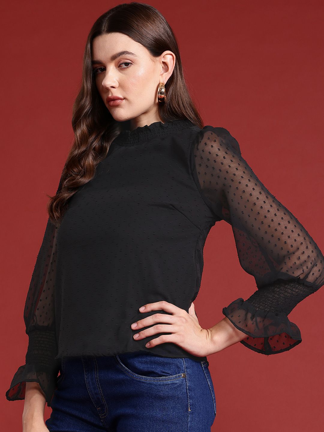 all about you Bell Sleeve Smocked Top