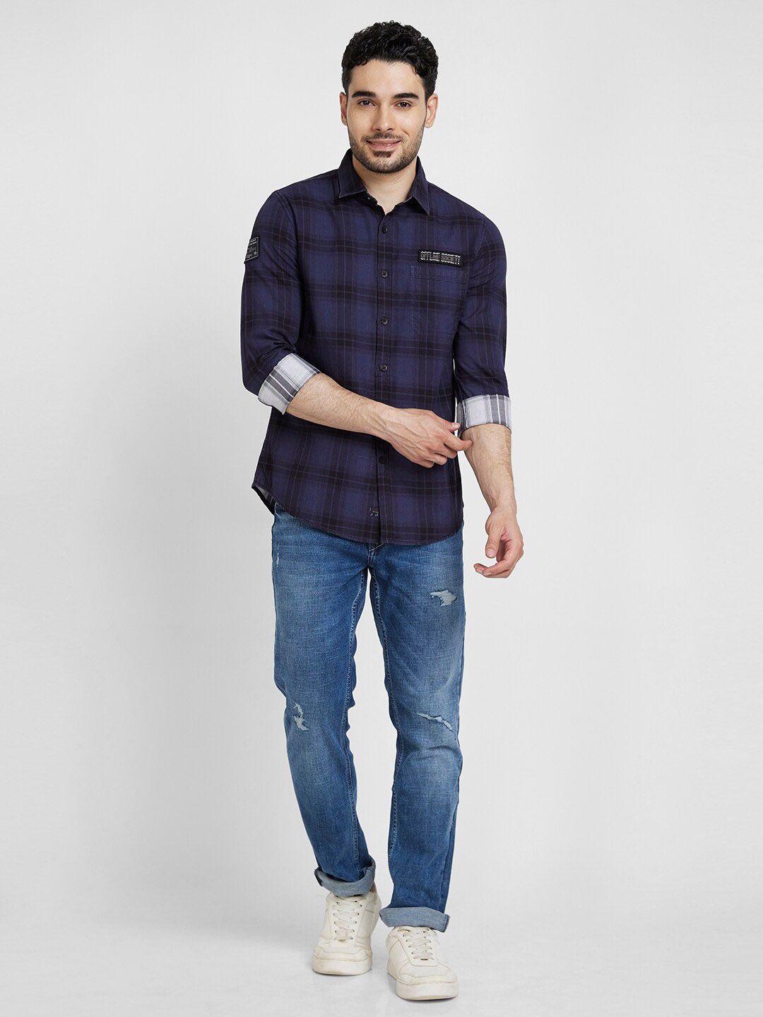 SPYKAR Classic Tartan Checked Casual Cotton Shirt