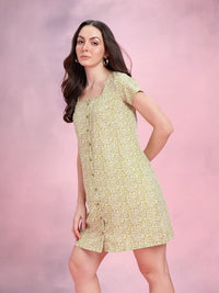 DressBerry Abstract Print Square Neck A-Line Dress