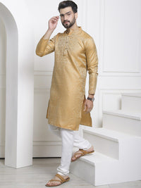 SOJANYA Ethnic Motifs Woven Design Mandarin Collar Jacquard Kurta