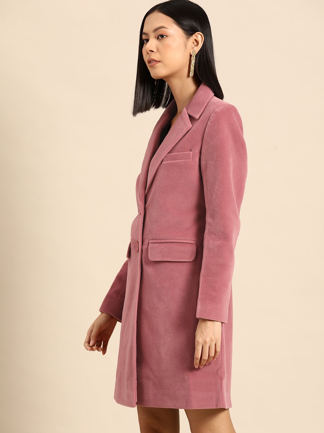 all about you Longline Velvet Overcoat