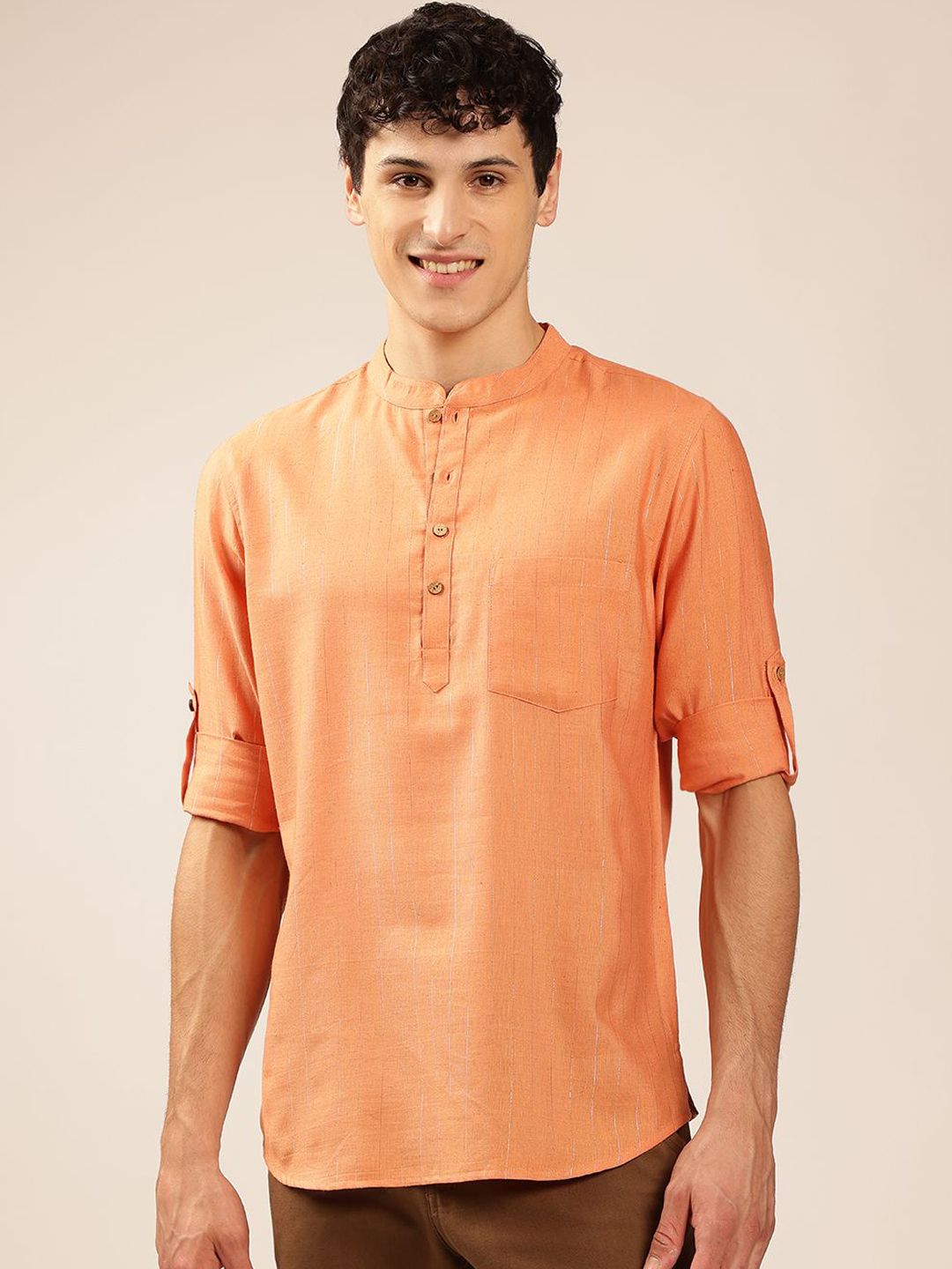Anouk Mandarin collar Pathani Short Kurta