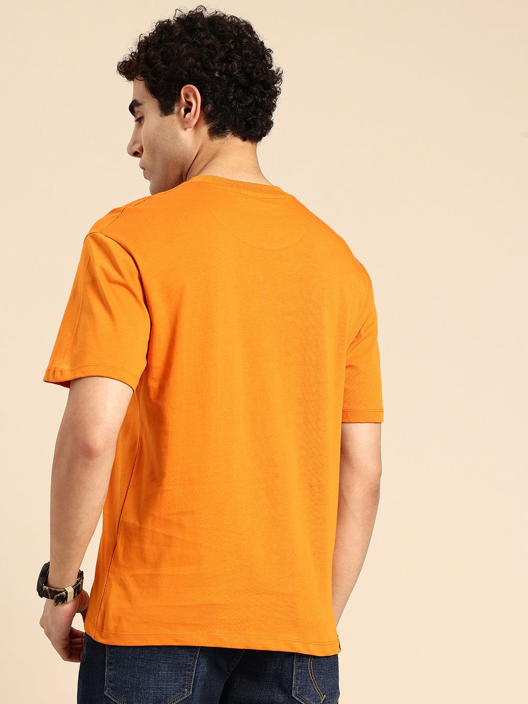 Being Human Brand Logo Printed Drop-Shoulder Sleeves Pure Cotton Easy Fit T-shirt