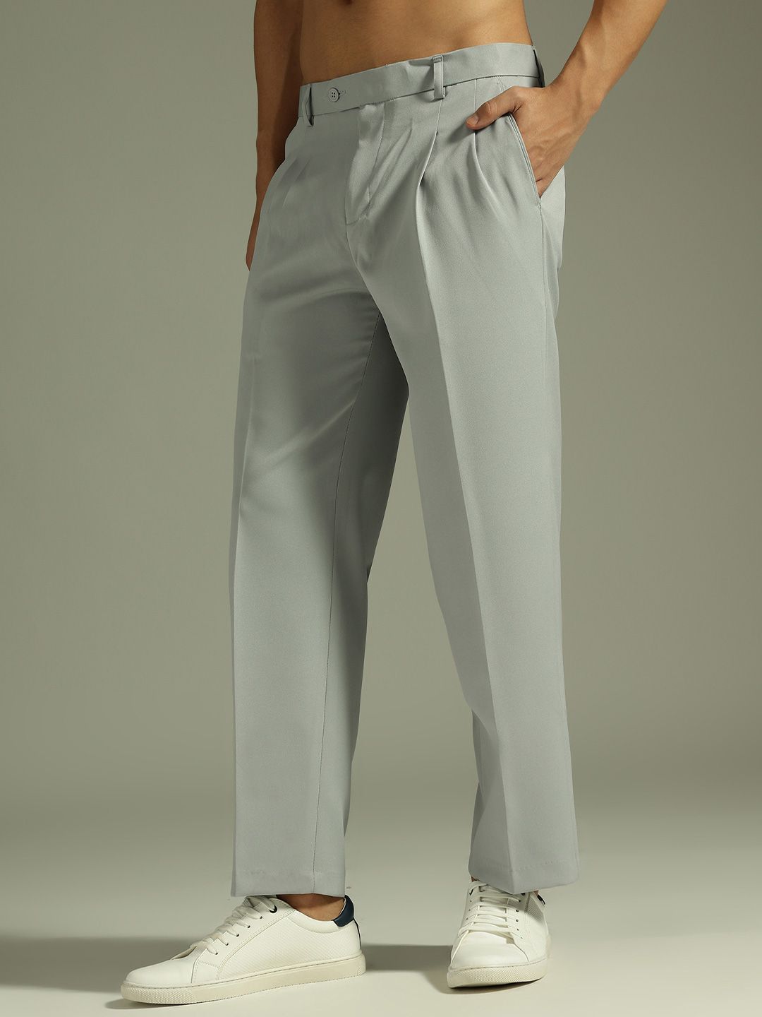 DENNISON Men Baggy Fit Pleated Trousers